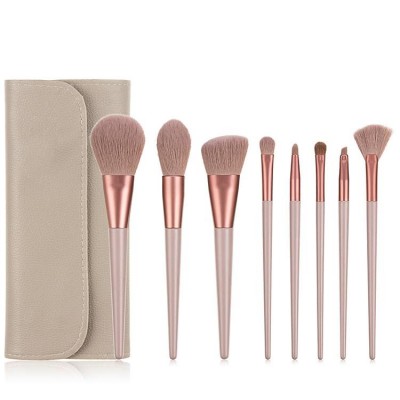 White Crocodile Pouch Red Handle Grape Makeup Brushes Professional Makeup Brush 8Pcs 5 Colors Makeup Brush With Pu Bag